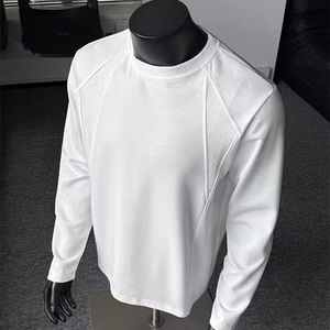 पुरुषों की जापानी शैली नियमित रूप से फिट 100% सूती बुना हुआ लुभावनी टी-शर्ट लंबी आस्तीन कॉलर ढीले-फिटिंग काले सफेद आकार - Product Image 1