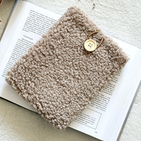 Couverture de livre en coton anti-poussière en peluche, pochette de livre, sac de rangement pour Kindle