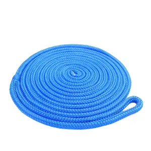 Nylon double braided rope dock lines with eye-spliced on one end in blister shell packing