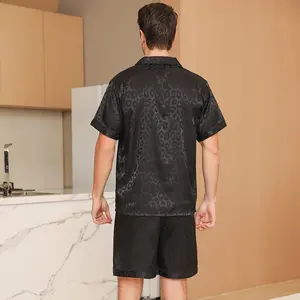 Men's Pajamas Short Sleeved Summer Ice Silk Home Clothing Men's Summer Casual Thin Cardigan Can Be Worn As A Set Sleepwears
