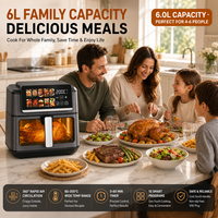 Friteuse à air numérique 6L en gros avec fenêtre visible et 10 programmes, appareil de cuisine électrique sans huile pour la cuisine familiale