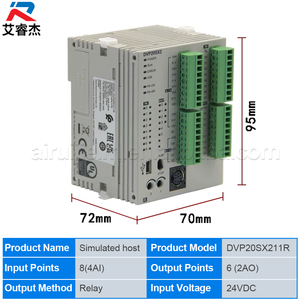 Controlador Lógico Programable (PLC) DVP20SX211R Original, Nuevo, DVP20SX211T DVP20SX211S, 20 Puntos de E/S, 24VDC, Módulo CPU Host - Product Image 2