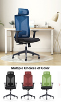 Chaise de bureau ergonomique pivotante et réglable avec appui-tête moderne, personnalisable, fabriquée en Chine