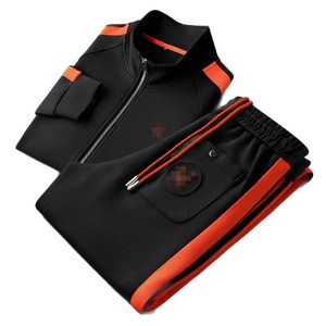 Completo Sportivo Estivo di Lusso Leggero, Nuovo Stile Casual da <span class=keywords><strong>Uomo</strong></span>, Trendy ed Elegante, con Colletto Alto, <span class=keywords><strong>Felpa</strong></span> Sottile <span class=keywords><strong>e</strong></span> Pantaloni Versatili - Product Image 5