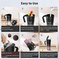16 Oz Oplaadbare Draagbare Type-C Persoonlijke Blender Ultrascherpe Mini Smoothie Blender Voor Shakes En Fruit & Groente Gereedschap