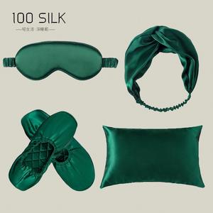 Luxury Sleep 4-Piece Set Silk <strong>Pillowcase</strong> Eye Mask Headscarf Slippers-Summer Casual ODM Styles Perfect Gift for Relaxation - Product Image 4