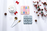 Moules à gâteau en silicone à thème de Noël, de qualité alimentaire, réutilisables, mignons, en silicone magnétique, pour chocolat, bonbons et glaces, DIY