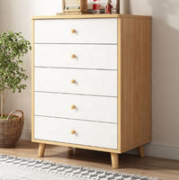 Armoire de rangement moderne à 6 tiroirs sur pied avec design éco-responsable pour salon et chambre à coucher