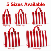 Sac isotherme pliable en non-tissé à rayures personnalisées, écologique, réutilisable, pour cadeaux, supermarché, vacances