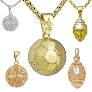 Couple Necklace Jewelry 3d Basketball Football Rugby Sports Ball Pendant Chain Necklaces Hiphop Stainless Steel Mens Womens Gift