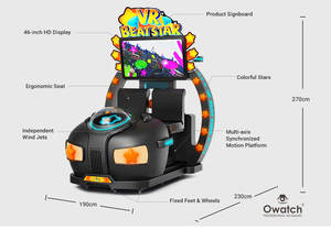 Simulador de Juegos de Realidad Virtual Owatch <span class=keywords><strong>VR</strong></span> Arcade, Máquina de Juegos <span class=keywords><strong>VR</strong></span> <span class=keywords><strong>Beat</strong></span> Star de 2 Asientos, Equipo de Entretenimiento de Realidad Virtual 9D para Centros Comerciales - Product Image 2