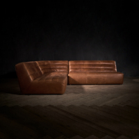 Canapé sectionnel de luxe en cuir véritable de couleur personnalisée pour le salon