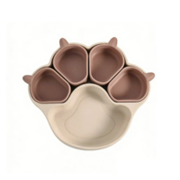 Ensemble repas bébé carré en silicone, assiette et bol avec ventouse puissante, qualité alimentaire sans BPA, écologique, vaisselle pour tout-petits, faible MOQ