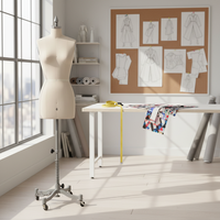 Mannequin professionnel réglable en PU couleur beige pour projets de couture DIY – Prix usine