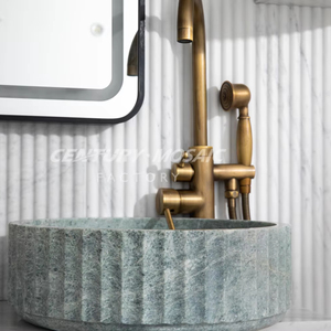 Vasque à Poser en Marbre Naturel Ming Green Centurymosaic, Vente en Gros, Personnalisée en Usine Thaïlandaise pour Salle de Bain - Product Image 2