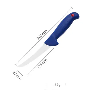 Grosir pisau filet ikan tajam dalam stok untuk pemotong Boning kulit daging dengan pegangan biru PP Set pisau Fillet memancing