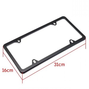 Cadre de plaque d'immatriculation fin en acier inoxydable à 4 trous, spécifications américaines, personnalisable et très demandé - Product Image 1
