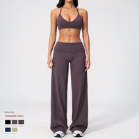 Ensemble de sport respirant et moulant pour le fitness, le running et le yoga, avec soutien-gorge de sport rehausseur de dos et haut décontracté à effet galbant