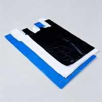 Sacs T-shirt réutilisables en PEHD/PE, sacs de courses personnalisés avec logo, pour supermarché, impression quadricolore, gaufrage, poignée gilet, emballage carton