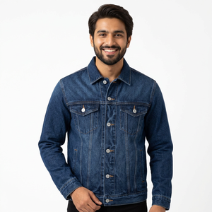 เสื้อแจ็คเก็ตยีนส์กระดุมแขนยาวผู้ชายเสื้อโค้ทยีนส์ - Product Image 1