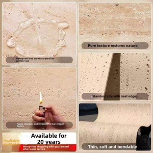 <span class=keywords><strong>Panneaux</strong></span> décoratifs en travertin, placage en porcelaine souple, <span class=keywords><strong>imitation</strong></span> <span class=keywords><strong>pierre</strong></span> PU, grandes dalles, carreaux muraux extérieurs, matériaux en <span class=keywords><strong>pierre</strong></span> flexibles 3D - Product Image 3