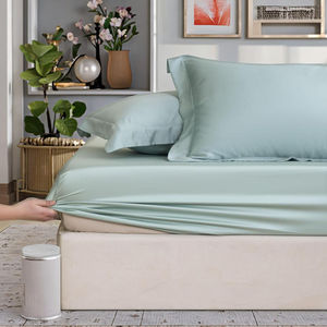 4 Uds <span class=keywords><strong>KOSMOS</strong></span> seda sensación verano bambú elástico sólido sábana bajera tamaño king - Product Image 1