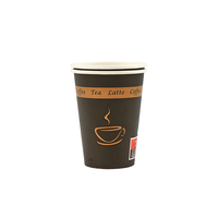 Gobelets à café jetables biodégradables à paroi simple avec logo personnalisé et différents designs