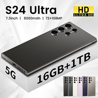 Teléfono Inteligente S24 Ultra en Oferta, Pantalla Grande de 7.3 Pulgadas, 16 GB de RAM, 1 TB de Almacenamiento, 5G, con Lápiz Óptico, Versión Global, Teléfono Desbloqueado con Doble SIM