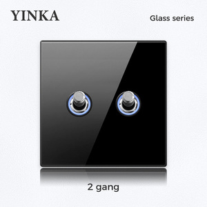 YINKA-Interruptor de palanca de vidrio para uso doméstico, interruptor de pared eléctrico de 1 o 2 vías, 10A ~ 250V, con garantía de buena calidad, 3 grupos - Product Image 3