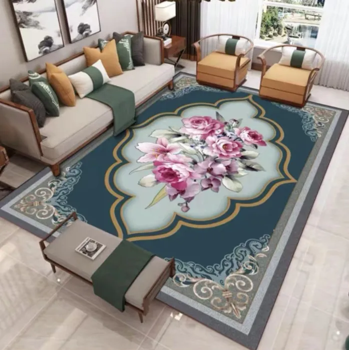 가장 인기있는 미끄럼 방지 거실 카펫 중국 카펫 및 지역 양탄자 맞춤형 디자인 플러시 크리스탈 벨벳 카펫