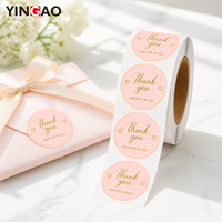 Personalisierte Runde Dankeschön-Aufkleber Wasserfeste Papier-Vinyl-Klebeetiketten für Geschenk-Etiketten Logoaufkleber-Rolle