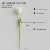 Fleur artificielle Tulipe Papagein Real Touch Joho en gros, OEM, ODM, pour acheteurs professionnels, devis sur commande, lot en stock, vente aux enchères, approvisionnement direct