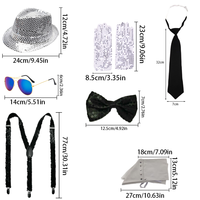 Costume de jazz des années 70 pour adultes, en polyester, pour cosplay, photographie, fêtes à thème des années 70, Halloween et bien d'autres occasions