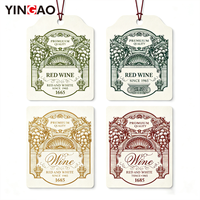 Étiquettes suspendues découpées sur mesure de qualité professionnelle, style vintage pour bouteille de vin rouge, pour emballage cadeau, impression de logo et de motifs sur carte