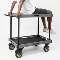 PRIME FOCUS Kereta Kamera Kelas Bioskop, Dolly Lipat dari Paduan Aluminium Kapasitas 220kg, Mudah Dipasang, Roda Segala Medan untuk Produksi Film