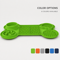Tapis de Mangeoire Lente pour Chien en Silicone, Tapis à Lécher avec Ventouse Anti-Étouffement pour Alimentation Lente et Entraînement à Lécher, Vente en Gros