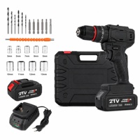 Livraison rapide, perceuse sans fil 21V sans balais, kit de tournevis électrique avec batterie au lithium, outil électrique, en stock