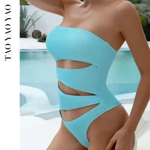 Vrouwen Badpakken Strand Sexy Badmode Effen Kleur Bh Uitgesneden Designer String Op Voorraad