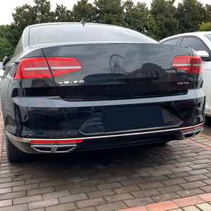 Punta de escape Volkswagen Magotan Passat B8 con textura de fibra de carbono 2016-2019, negro piano, plateado electrochapado - Product Image 2