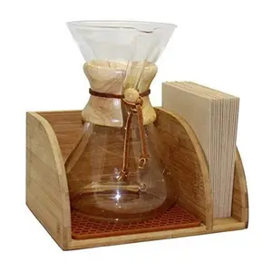 Rack de madeira para armazenar café, filtro de café, caixa de madeira para armazenar café