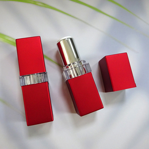 Luxury Square Red Empty <b>Lipstick</b> Tube Private Label Cosmetic Lip Balm Container Matte Case <b>Custom</b> Logo Plastic Makeup Packaging - Product Image 6