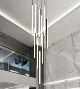 Custom Hotel Large Black <b>Long</b> Chandeliers Modern Hanging <b>Pendant</b> Lights Lighting Led Staircase Modern Acrylic Chandelier - Product Image 1