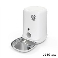 Distributeur automatique de nourriture pour animaux de compagnie intelligent avec caméra HD 1080P, WiFi double bande 2,4G 5G, bol en acier inoxydable, contrôle par application, 4L