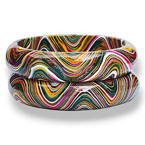 Handcrafted Black Lac Bangles with Golden and White Leheriya Wave Design Ponytail Style Traditional Ethnic Fashion Jewelry Set - Product Image 4