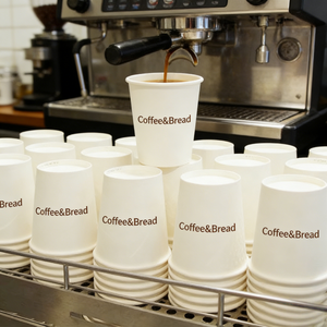 Vaso de Papel para Bebidas Calientes con <span class=keywords><strong>Tapa</strong></span>, Personalizado con Logotipo, Ecológico, Desechable, de Pared Simple o Doble, con Lámina Dorada - Product Image 4