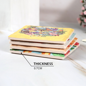 Sous-verres carrés en céramique personnalisés DJ, imprimés UV, écologiques, résistants à la chaleur, avec support en liège, 10,8 cm, vente en gros en usine - Product Image 2