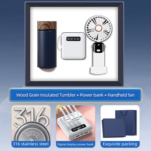 Conjunto de regalo de recuerdos de boda de verano caliente <span class=keywords><strong>Promo</strong></span> ventilador plegable y taza de Banco de energía para invitados - Product Image 3