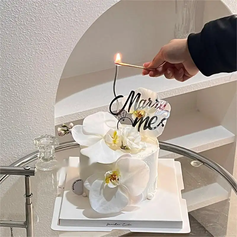 도매 사용자 정의 생일 축하 아크릴 케이크 삽입 세로 웨딩 베이킹 장식 메리 나 케이크 토퍼