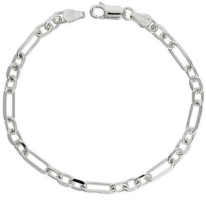 Collana o Bracciale a Catena Figaro-Cable <span class=keywords><strong>in</strong></span> <span class=keywords><strong>Argento</strong></span> Sterling <span class=keywords><strong>925</strong></span> Italiano 3mm 3.7mm 5mm - Product Image 1