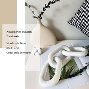 Decoración de eslabones de cadena de madera, decoración de cadena de 3 eslabones, madera de pino tallada, decoración moderna para el hogar para casa de campo, sala de estar, dormitorio, librería - Product Image 3